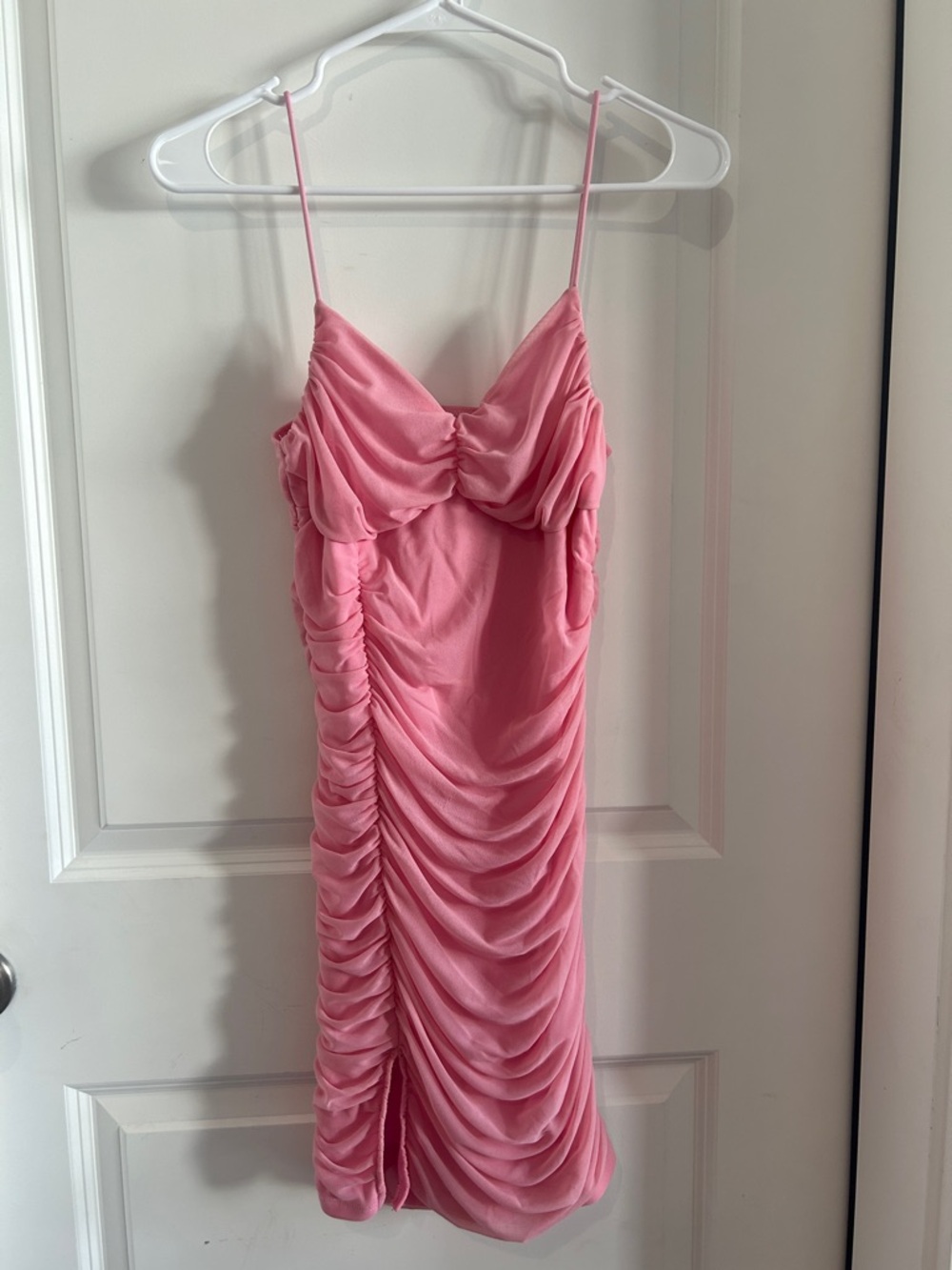 SHEIN Pink Ruched Mini Dress with Spaghetti Straps